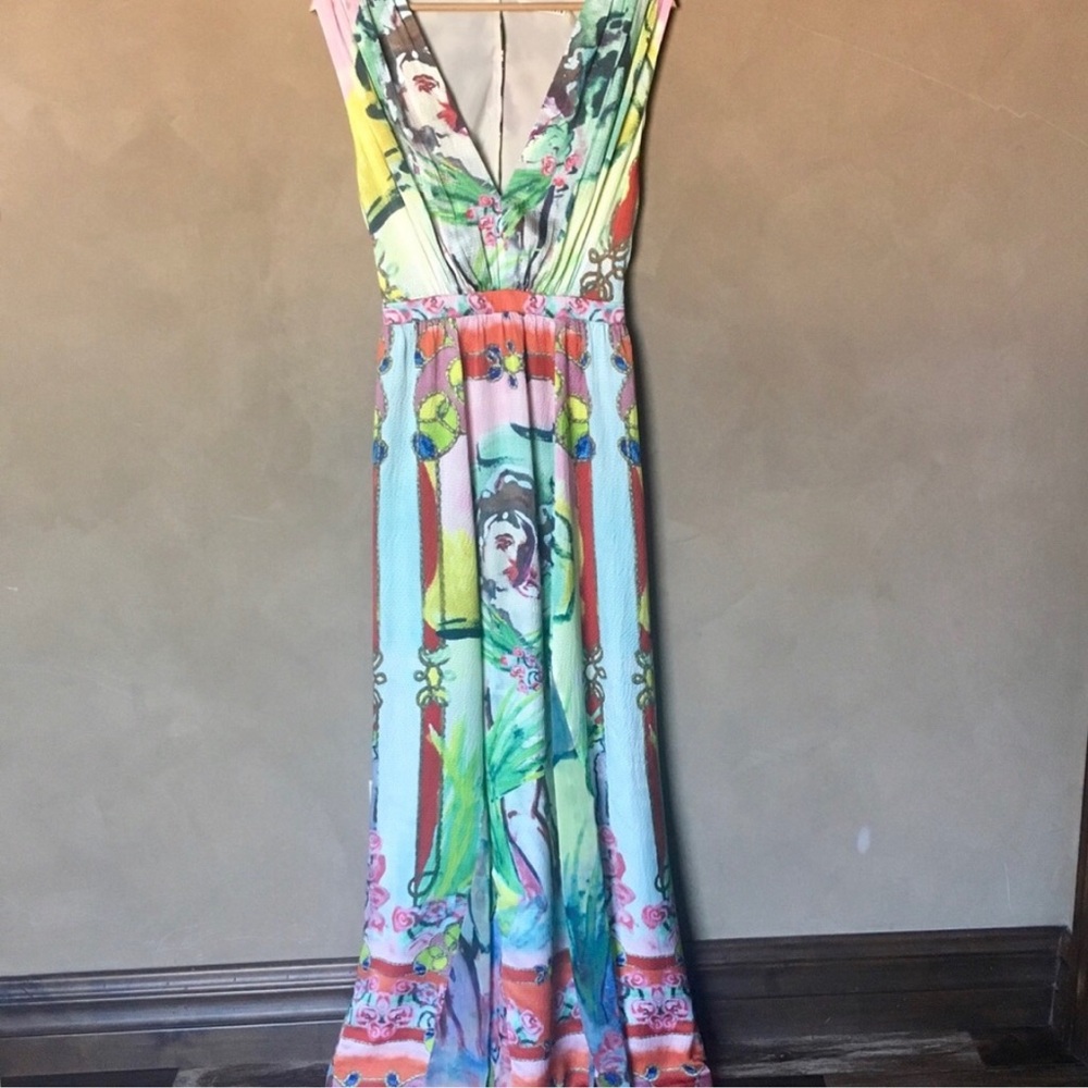 Alice + Olivia painter “Triss” silk maxi dress